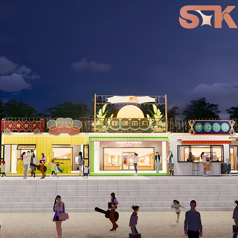 SXKON Milk tea shop creative Container Mobile House